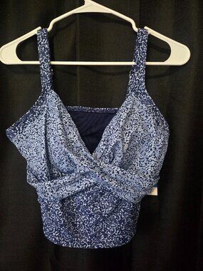 NWT Lands End Women's Sweetheart Wrap Midkini Top